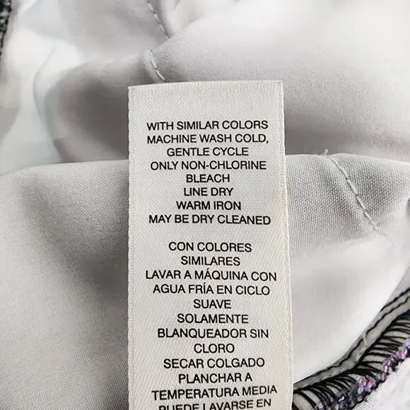 Chico's Perfect Stretch Womens Ankle Pants 10 Floral Pull On Pockets Pink Blue - Picture 9 of 10